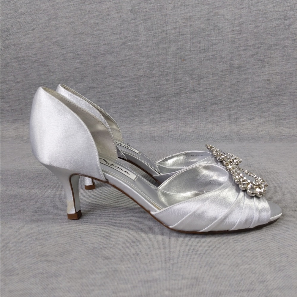 3x 👯♀️Host Pick⚡️ Nina NY Crystah Peep Toe Embellished Pump - Picture 5 of 15